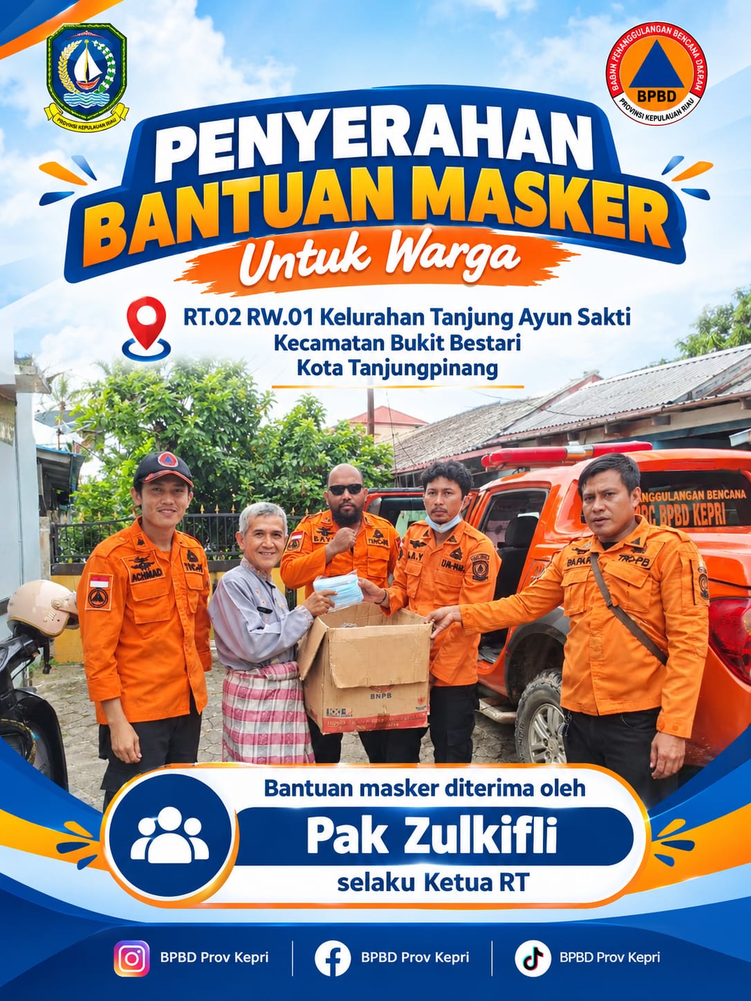 Penyerahan Bantuan Masker Untuk Warga